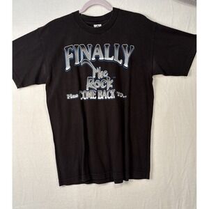 WWF Finally The Rock Has Come Back To Columbus Shirt VTG 90's Sz L WWE USA K1170